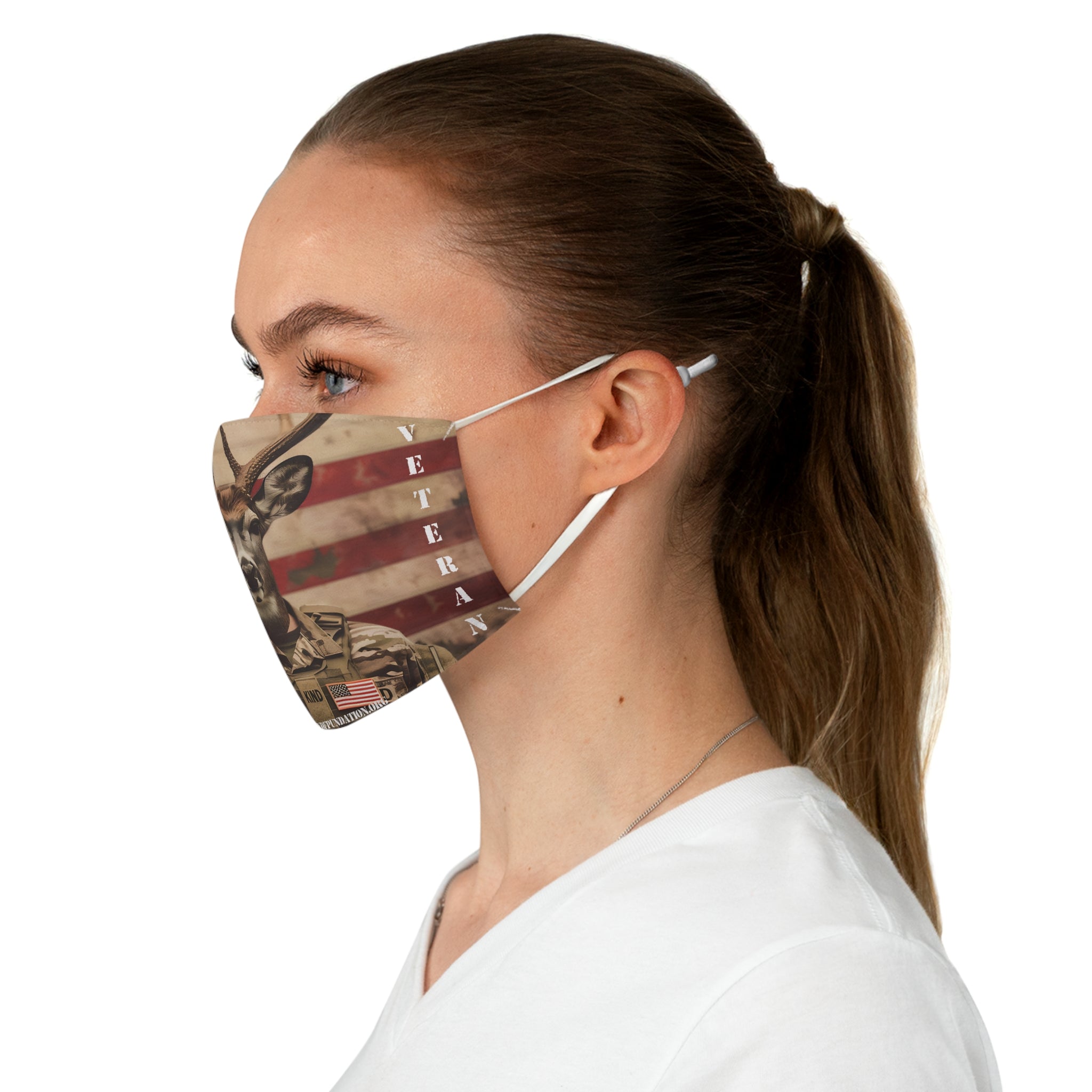 Deerly Devoted Veteran – Funny Patriotic Face Mask