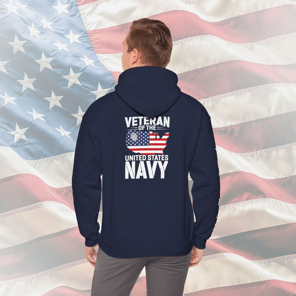 United States Navy Veteran Hoodie – Patriotic Flag Edition
