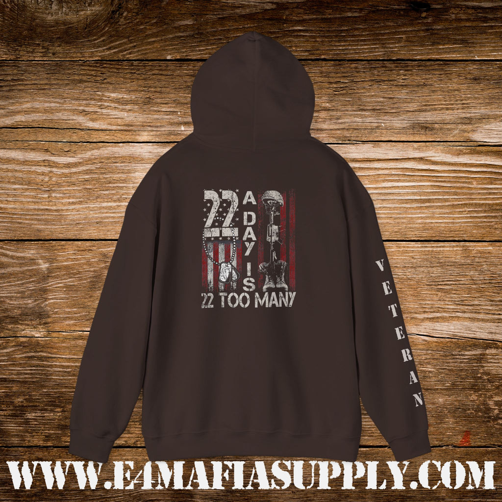 22 A Day Is 22 Too Many Veteran Awareness Hoodie