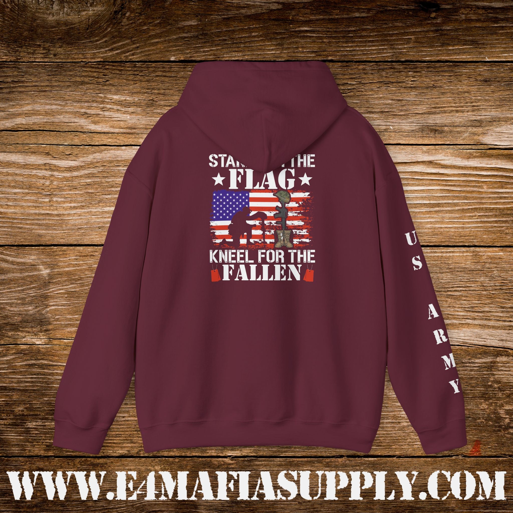 Stand for the Flag, Kneel for the Fallen – US Army Hoodie