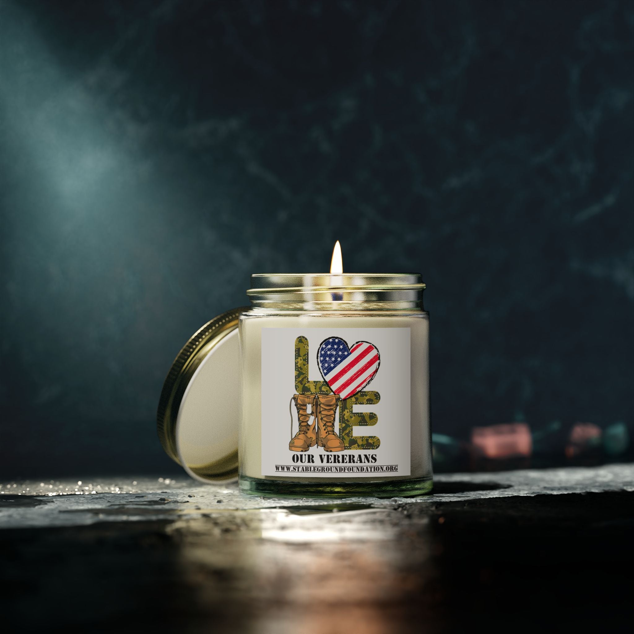 Love Our Veterans Camo Candle – Honor, Gratitude, and a Gentle Glow