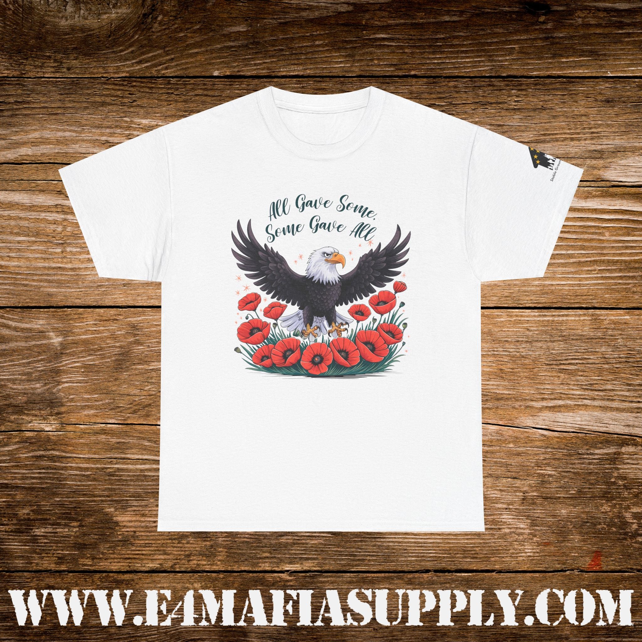 “All Gave Some, Some Gave All” – Bald Eagle & Poppies Memorial Veteran T-Shirt