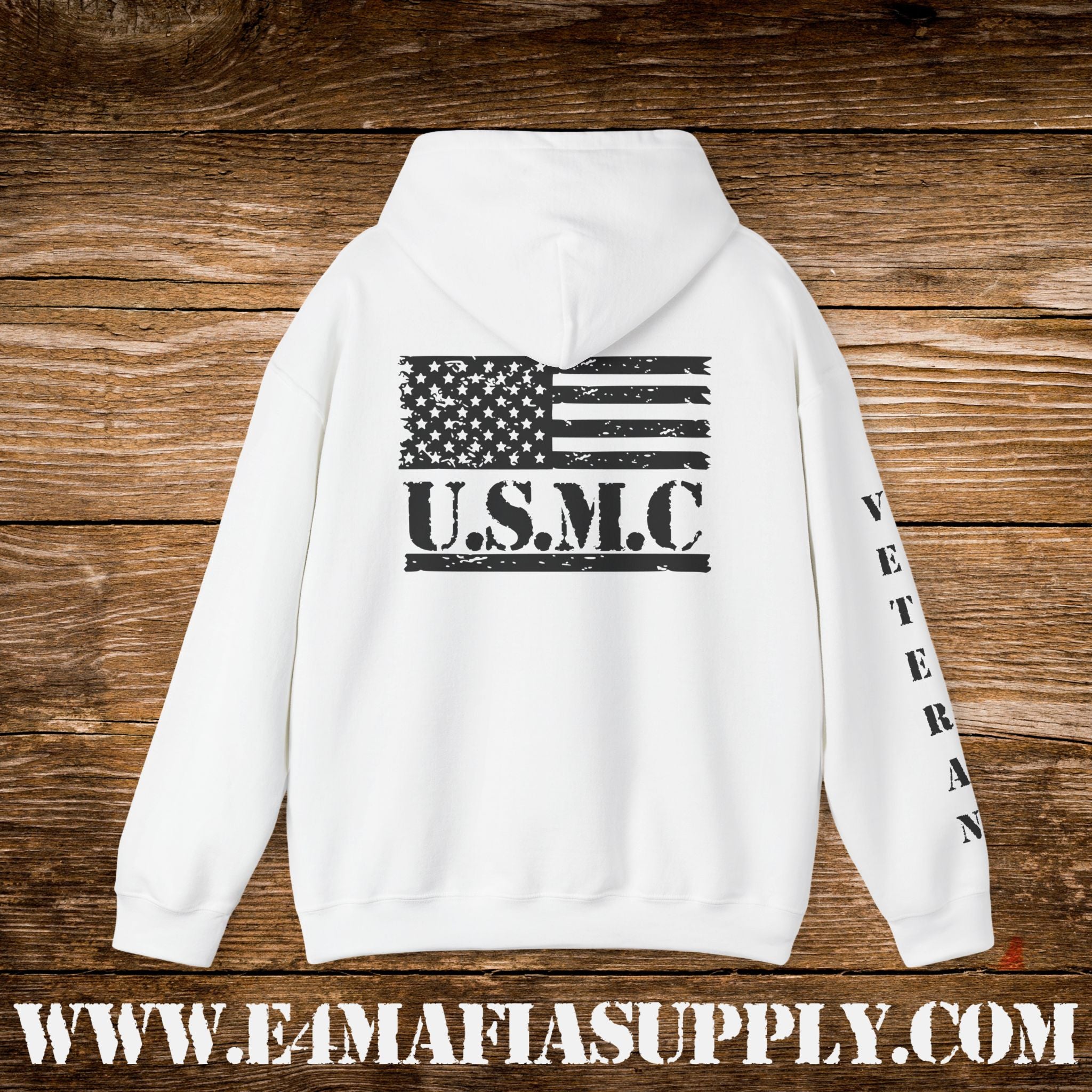 “USMC Veteran Flag” Military Pride Hoodie