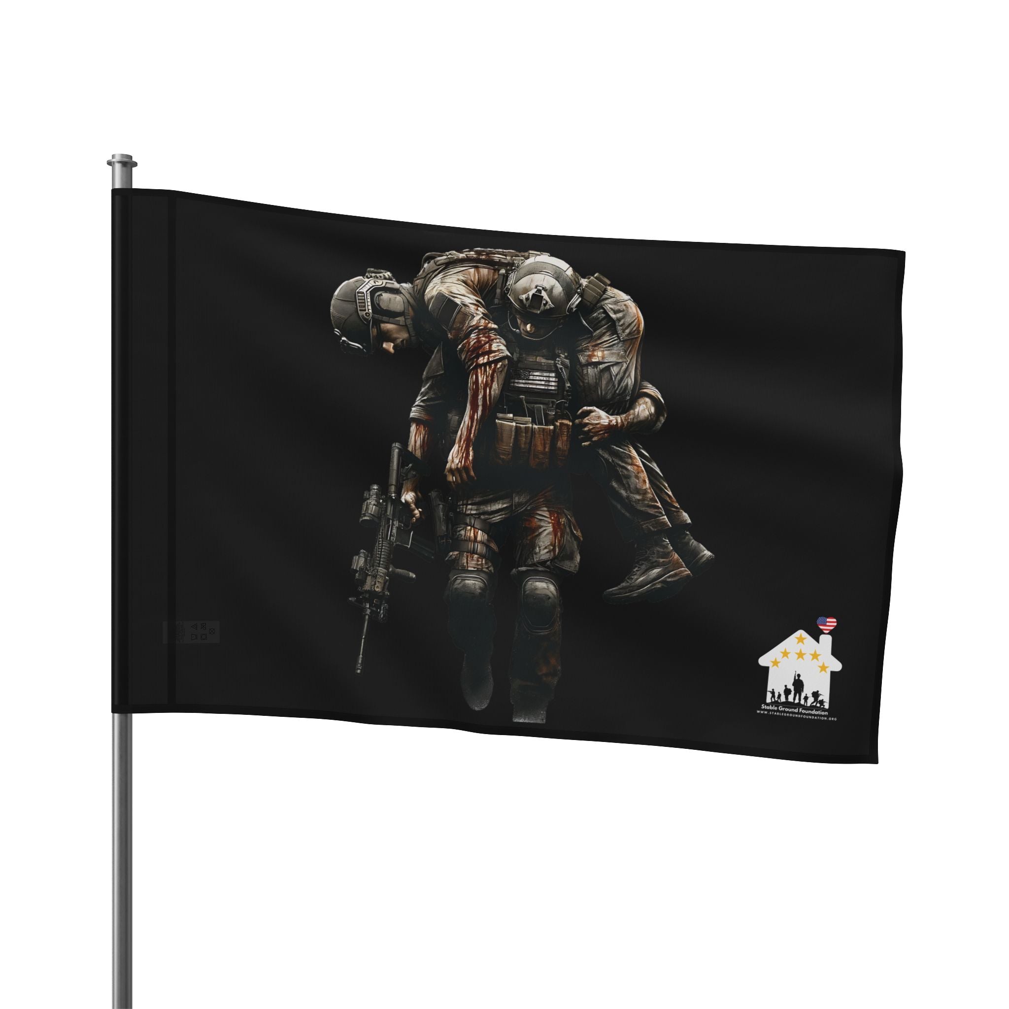 No One Left Behind — Patriotic Flag Honoring Sacrifice and Brotherhood