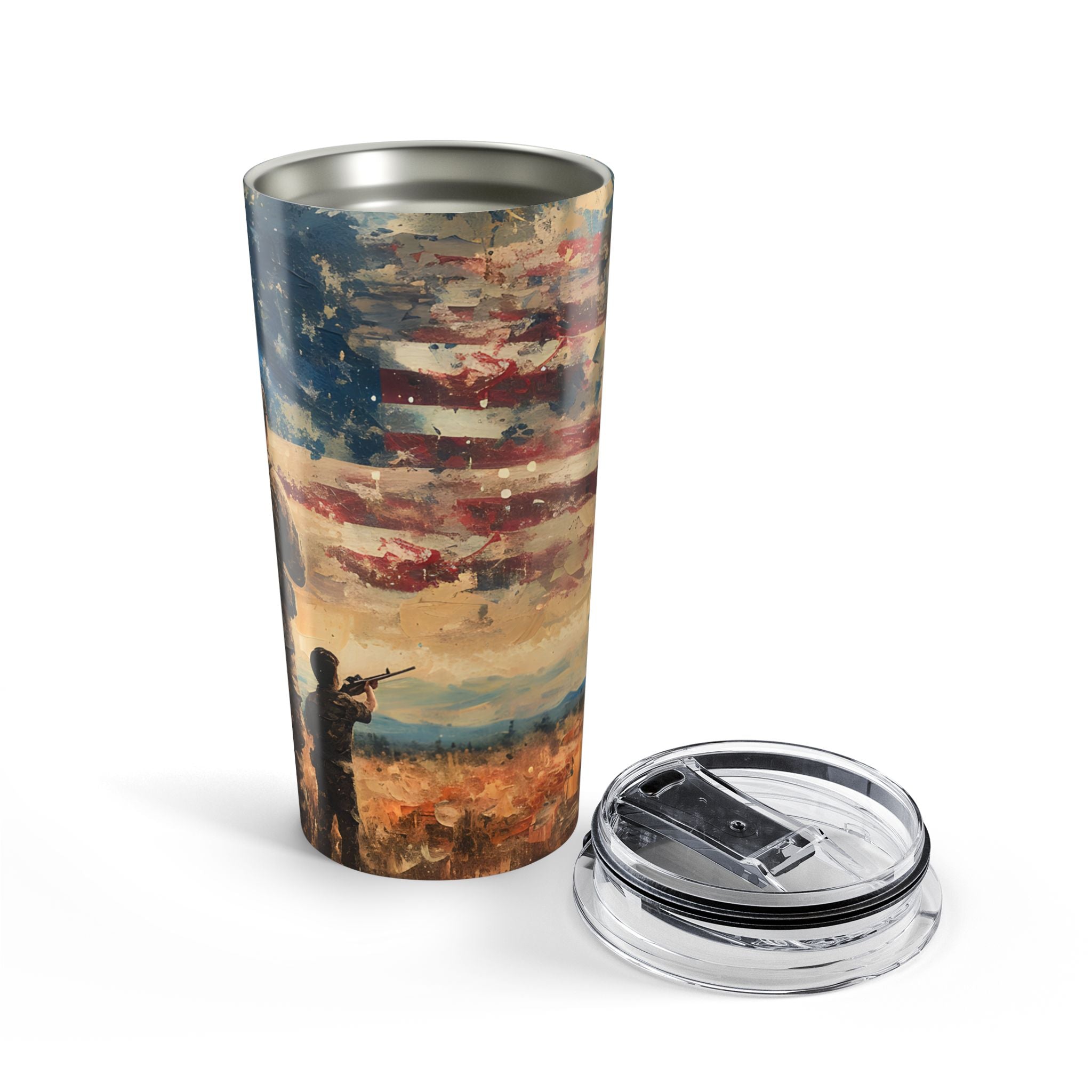 Land of the Free — Patriotic Soldier Tumbler That Honors the Brave