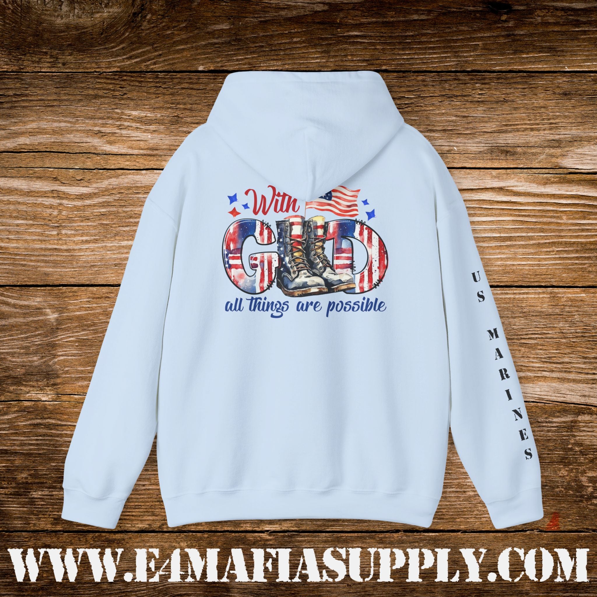 With God All Things Are Possible – US Marines Hoodie