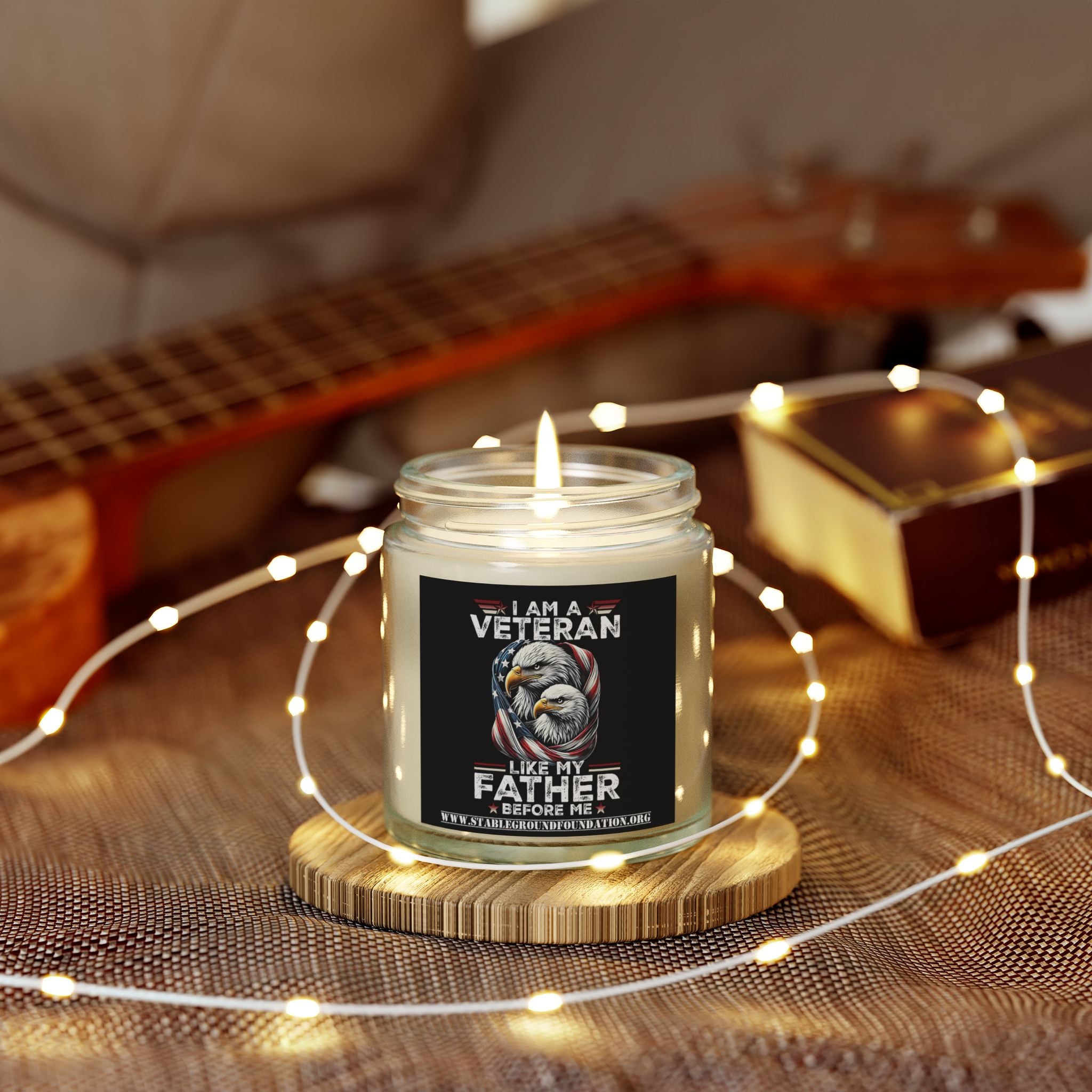 I Am a Veteran Like My Father Before Me Candle – Patriotic Generations of Service Tribute