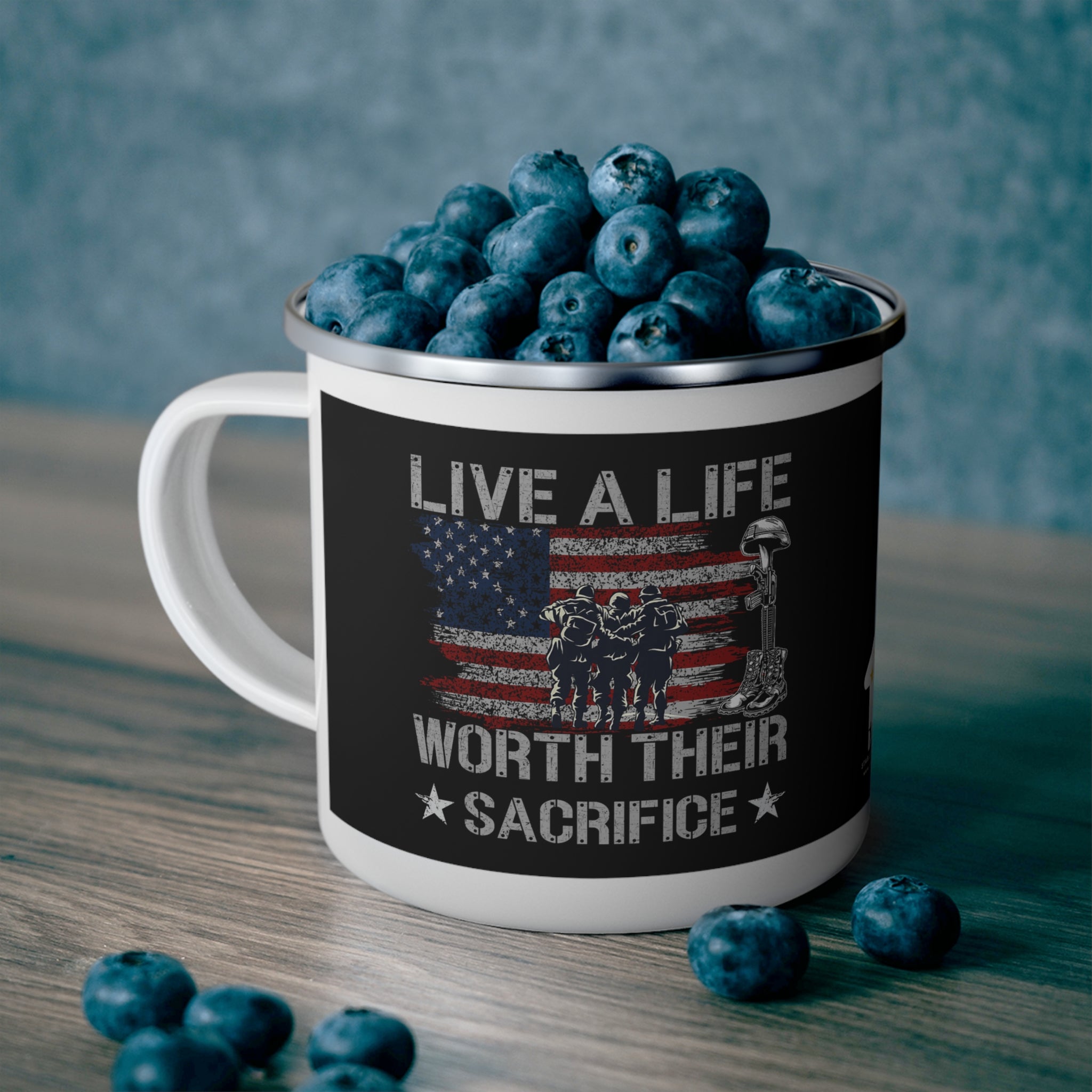 Live a Life Worth Their Sacrifice Coffee Cup – Patriotic Motivation in Every Sip
