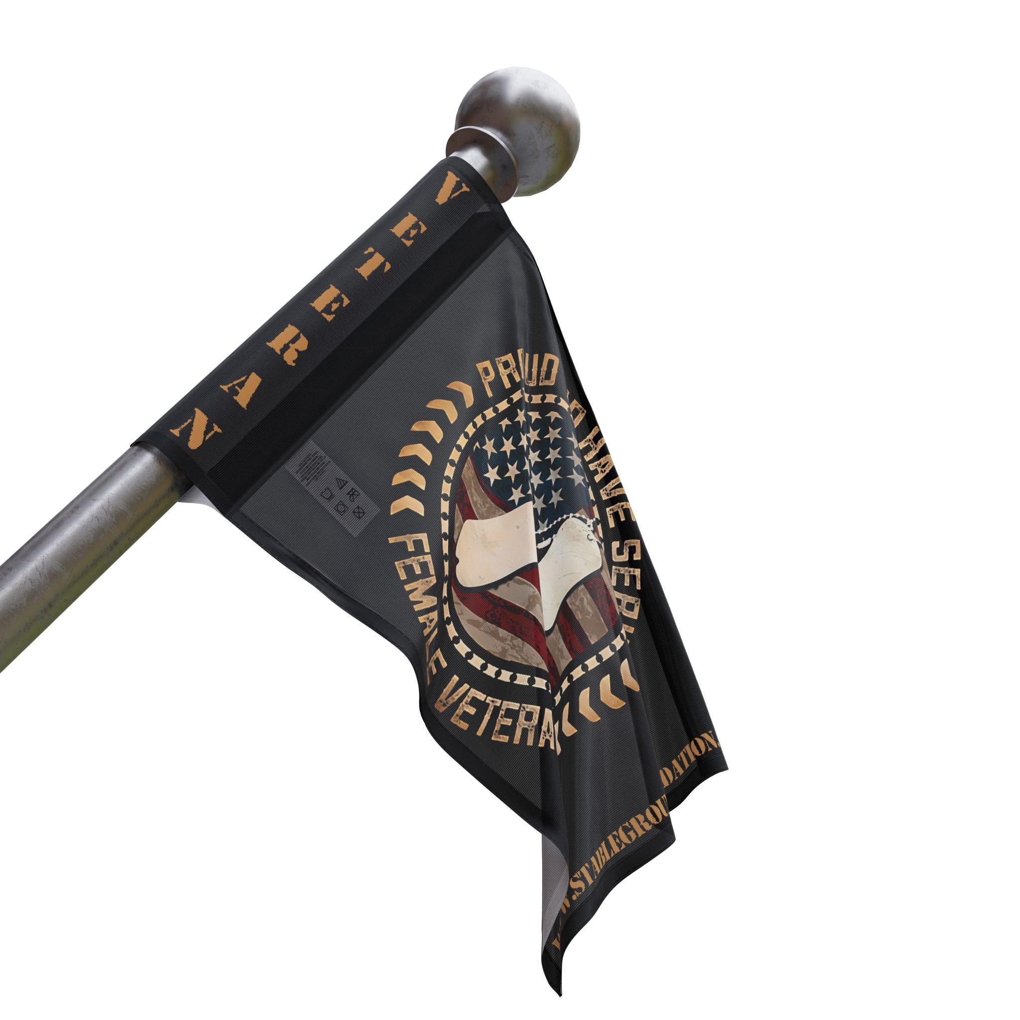 Proud to Have Served — Female Veteran Flag Honoring Courage and Commitment