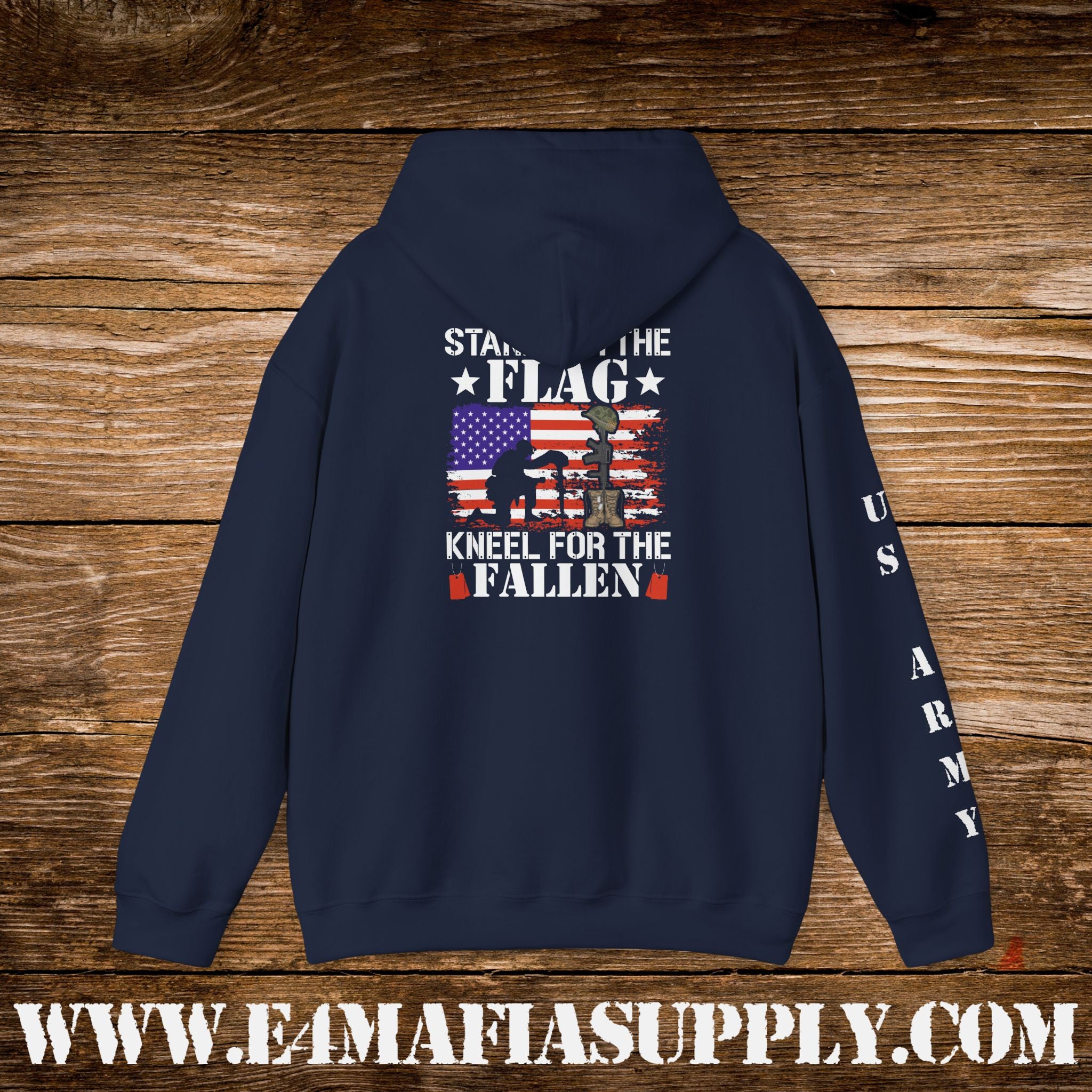 Stand for the Flag, Kneel for the Fallen – US Army Hoodie