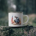 Kneeling Soldier Coffee Cup – Patriotic Remembrance Enamel Mug