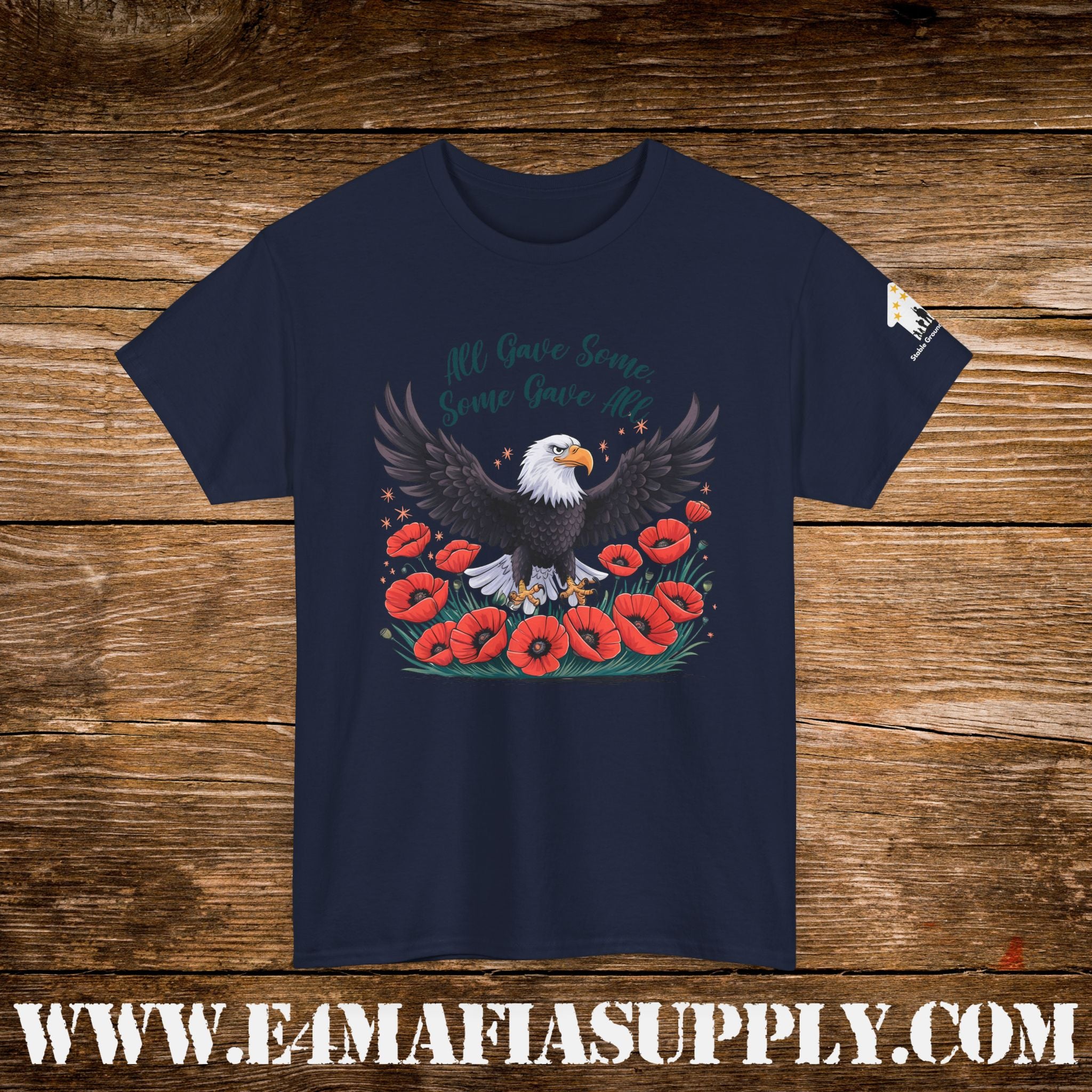 “All Gave Some, Some Gave All” – Bald Eagle & Poppies Memorial Veteran T-Shirt
