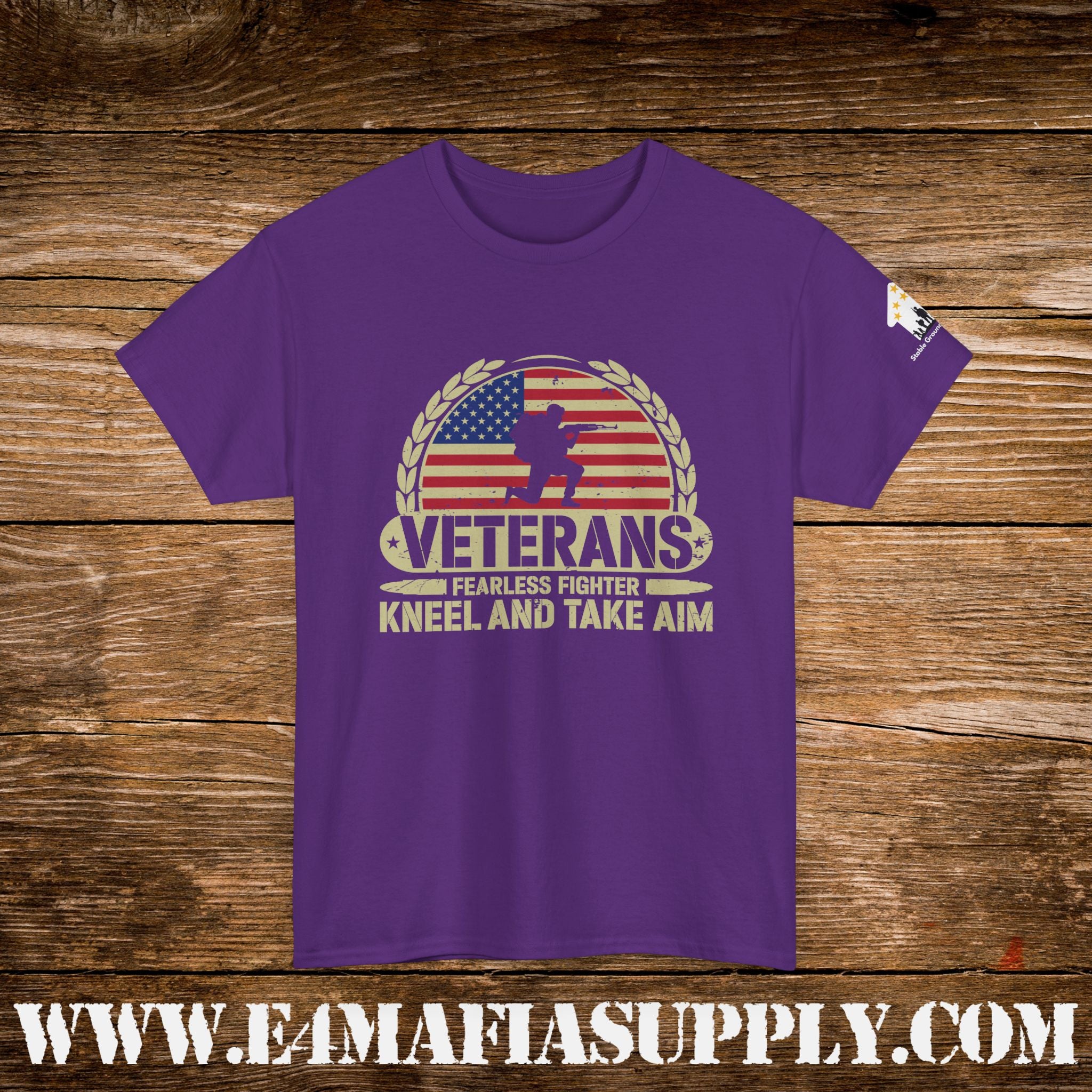 “Veterans: Kneel and Take Aim” – Fearless Patriotic Military T-Shirt