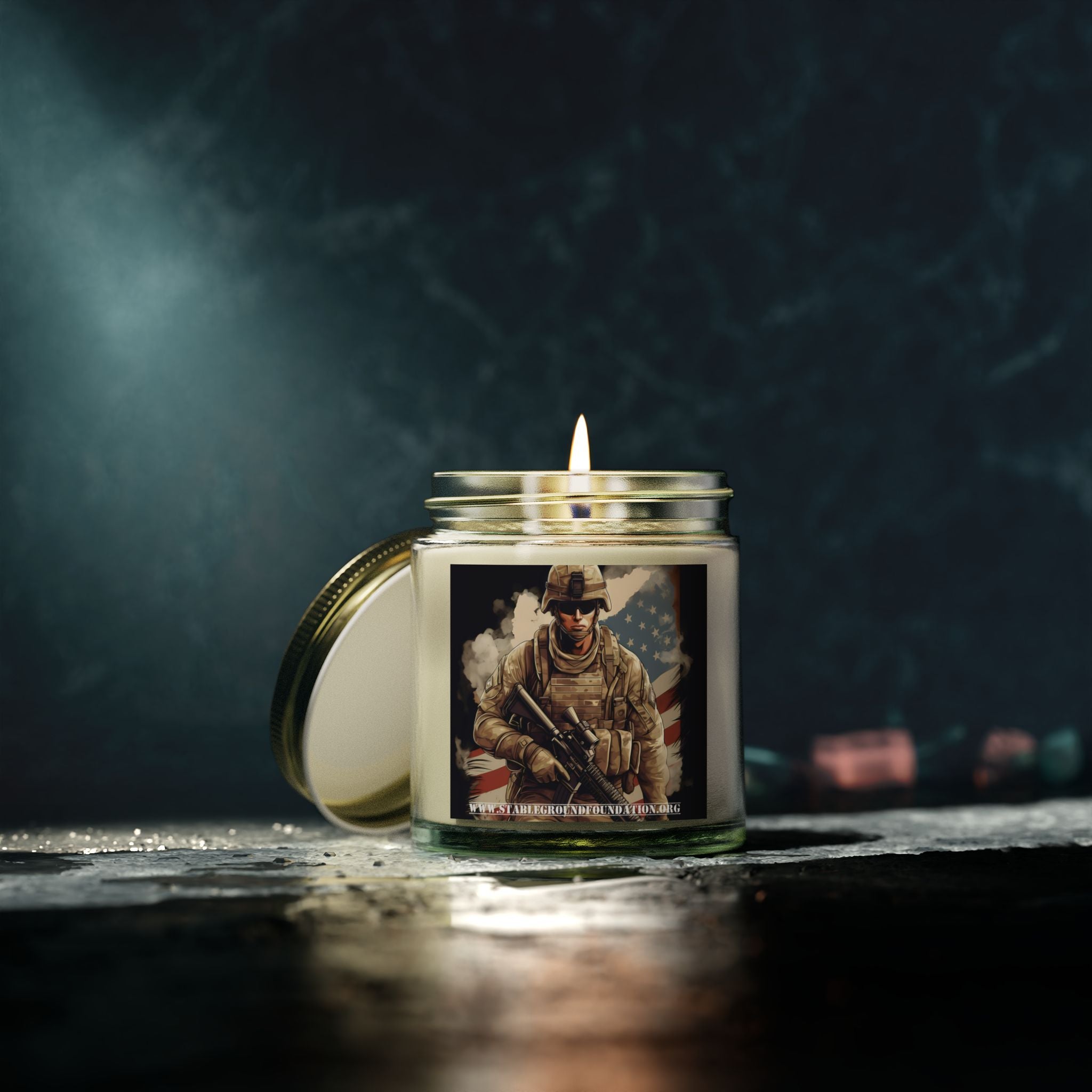 American Soldier Patriotic Candle | Military Hero Gift for Veterans
