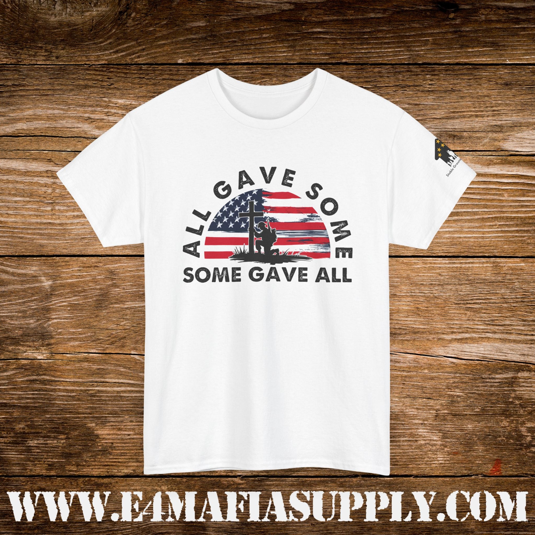 “All Gave Some, Some Gave All” – Soldier Silhouette American Flag Memorial T-Shirt