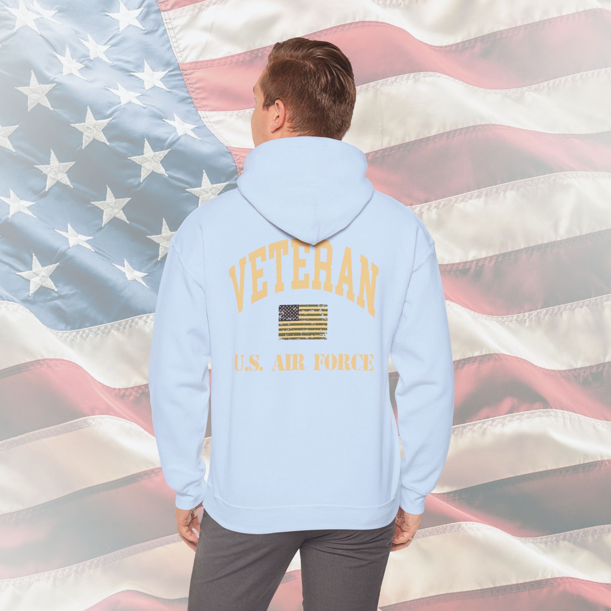 “U.S. Air Force Veteran Flag” Military Pride Hoodie