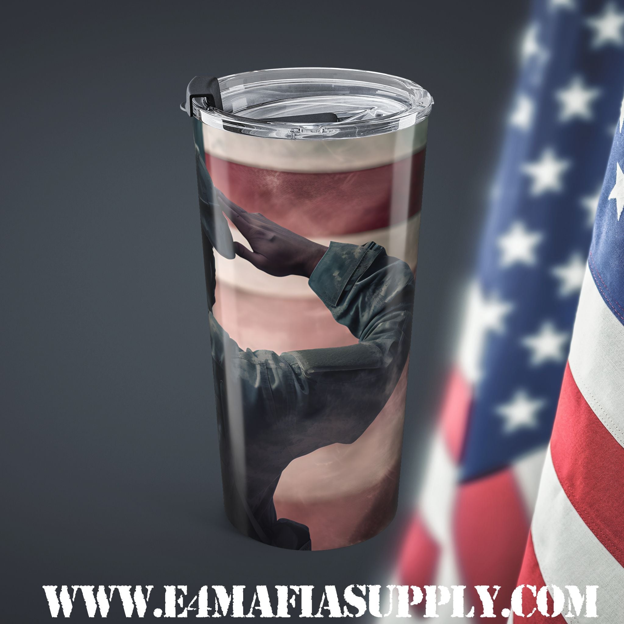 Guarding the Flag — Patriotic Soldier Tumbler That Honors Duty and Devotion