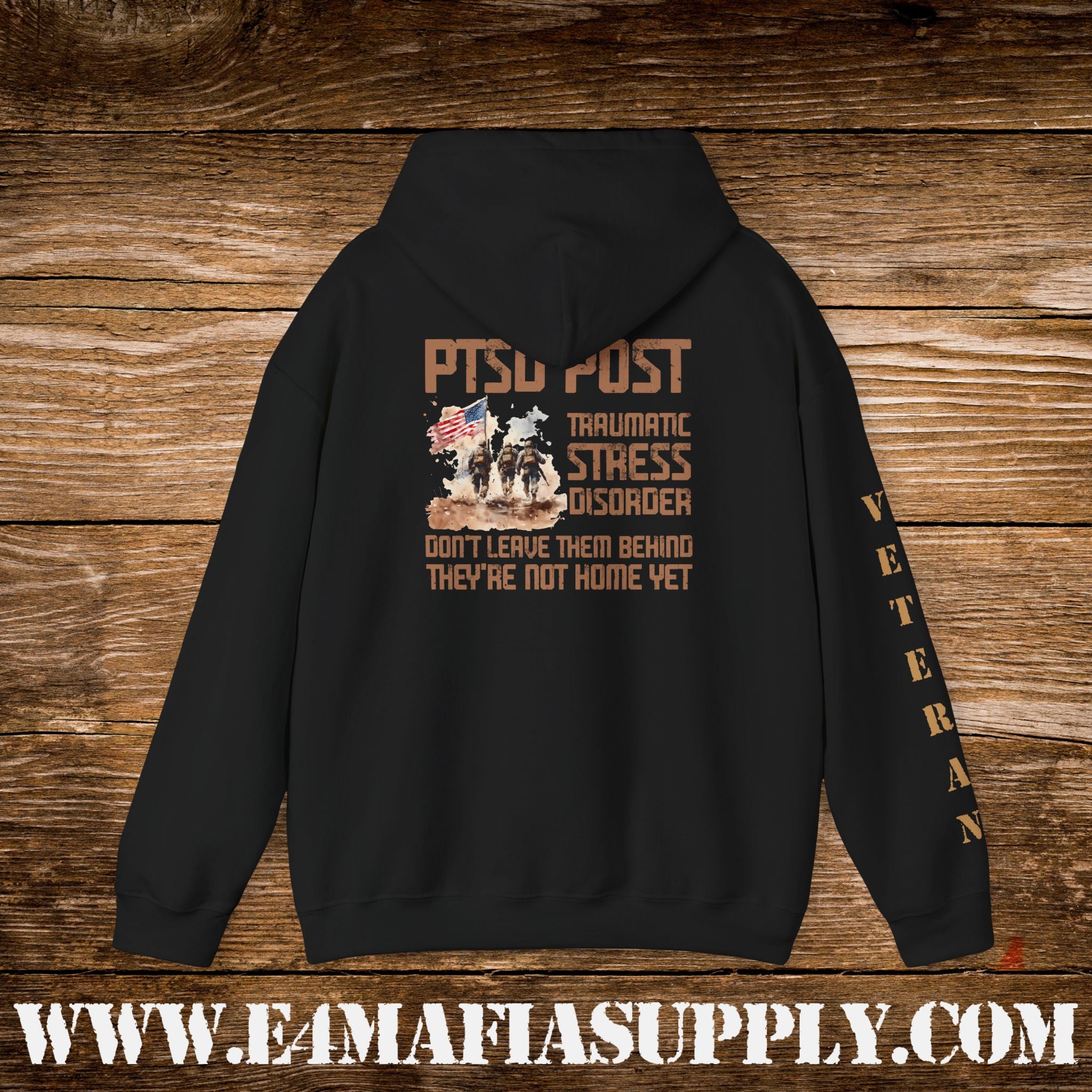 “PTSD – Don’t Leave Them Behind” Patriotic Veteran Awareness Hoodie
