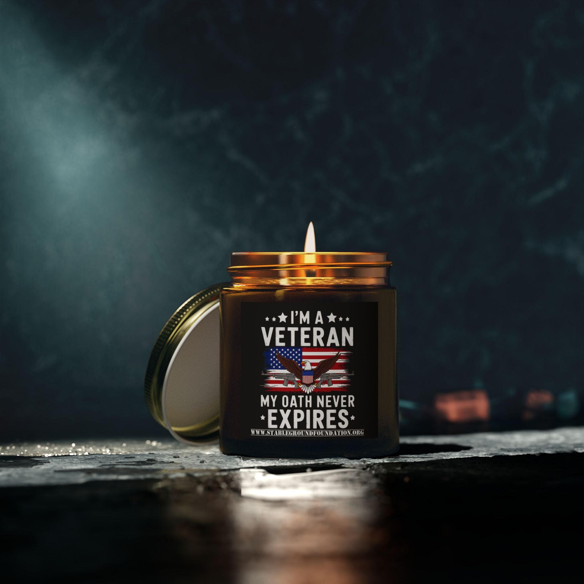 My Oath Never Expires Candle | Patriotic Gift for Proud U.S. Veterans