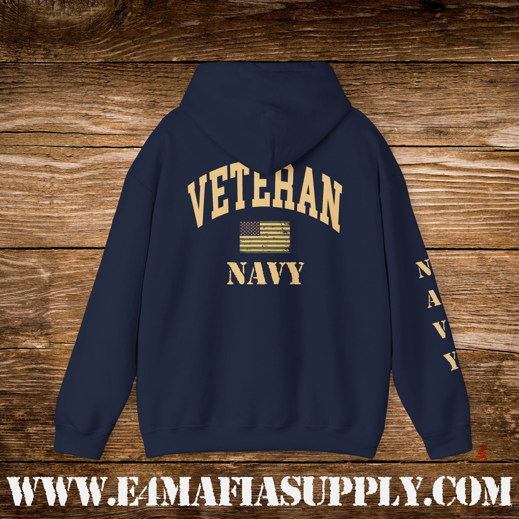 “Navy Veteran Flag” Military Pride Hoodie