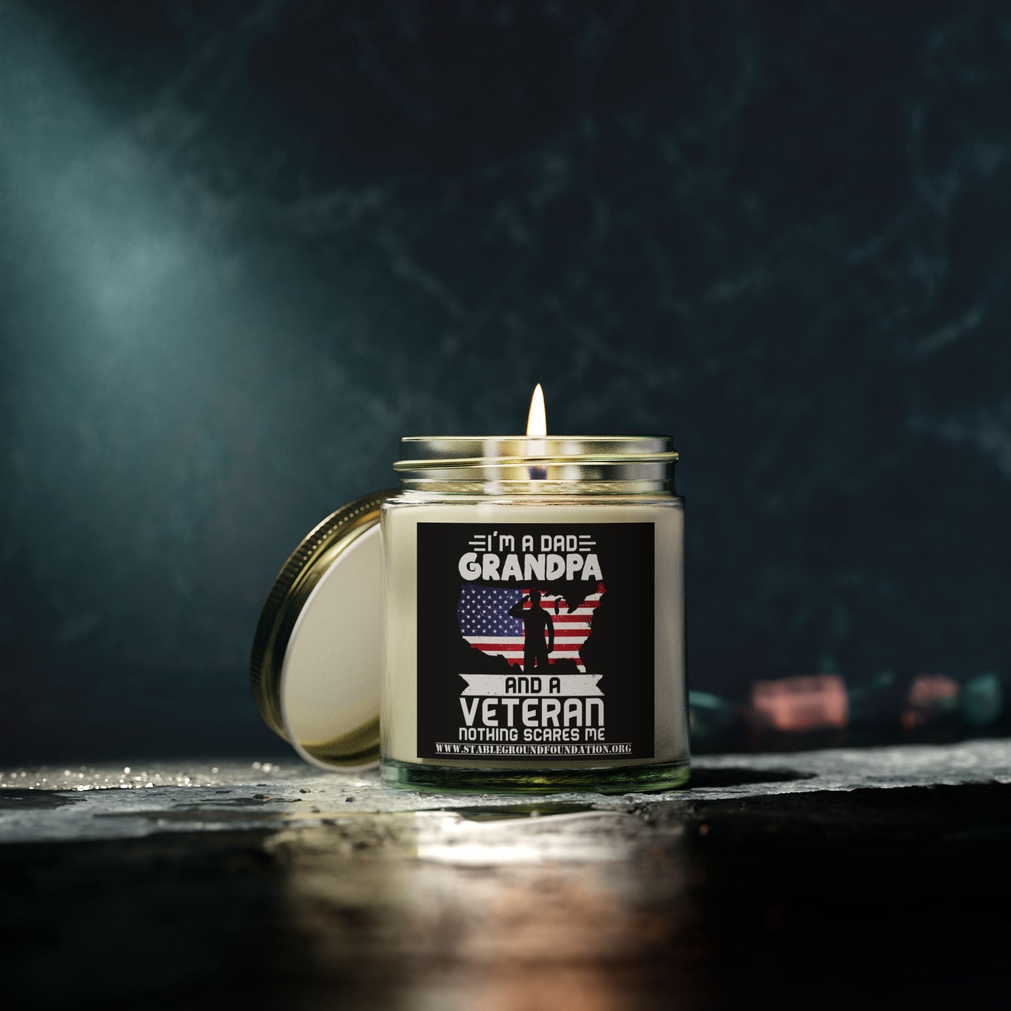 Dad, Grandpa, and Veteran Candle – Patriotic Gift for Military Families