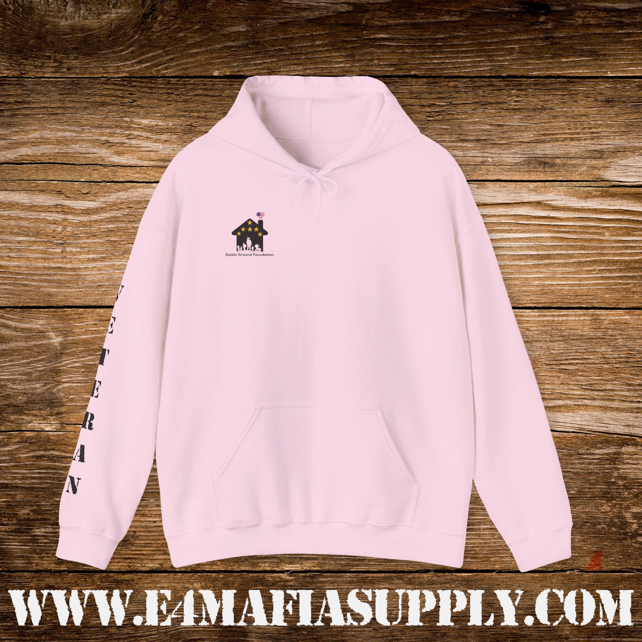 “Heroes Don’t Wear Capes – They Wear Dog Tags & Combat Boots” Patriotic Veteran Sleeve Hoodie