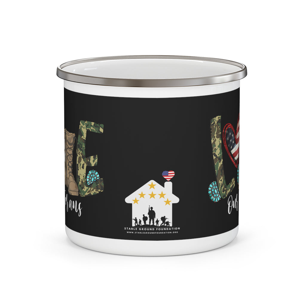 Love Our Veterans Enamel Mug