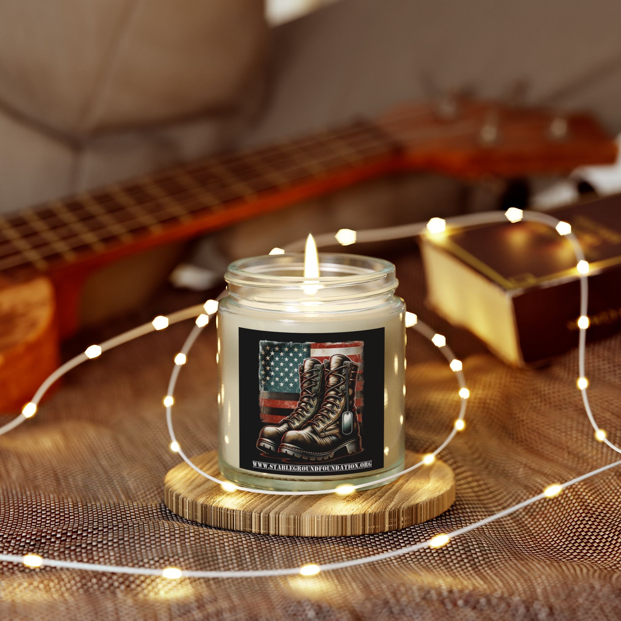 Honor and Remembrance Candle – Boots and Flag Tribute