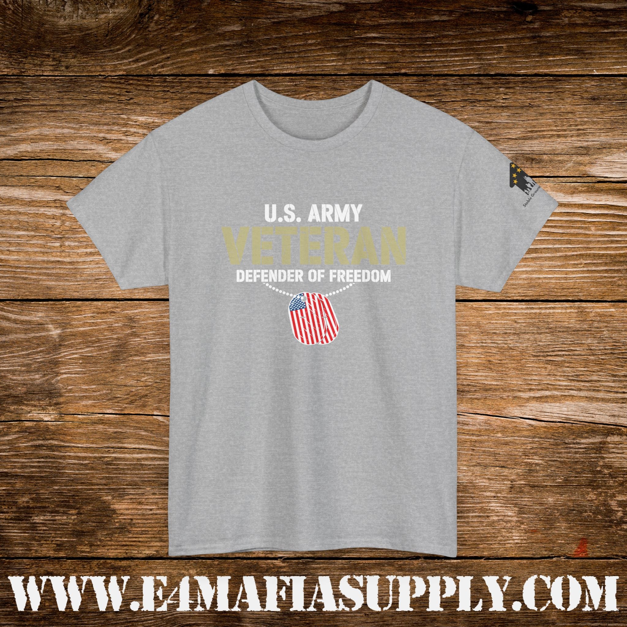 “U.S. Army Veteran – Defender of Freedom” Patriotic Military T-Shirt