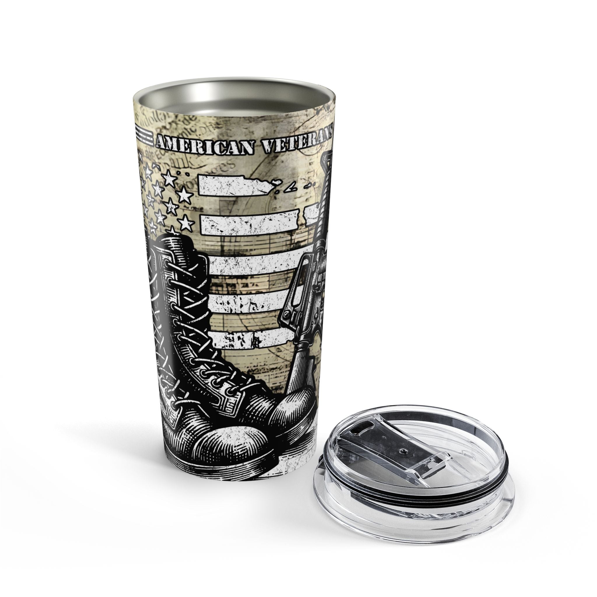 Never Forgotten — American Veteran Tumbler Honoring the Fallen and the Brave