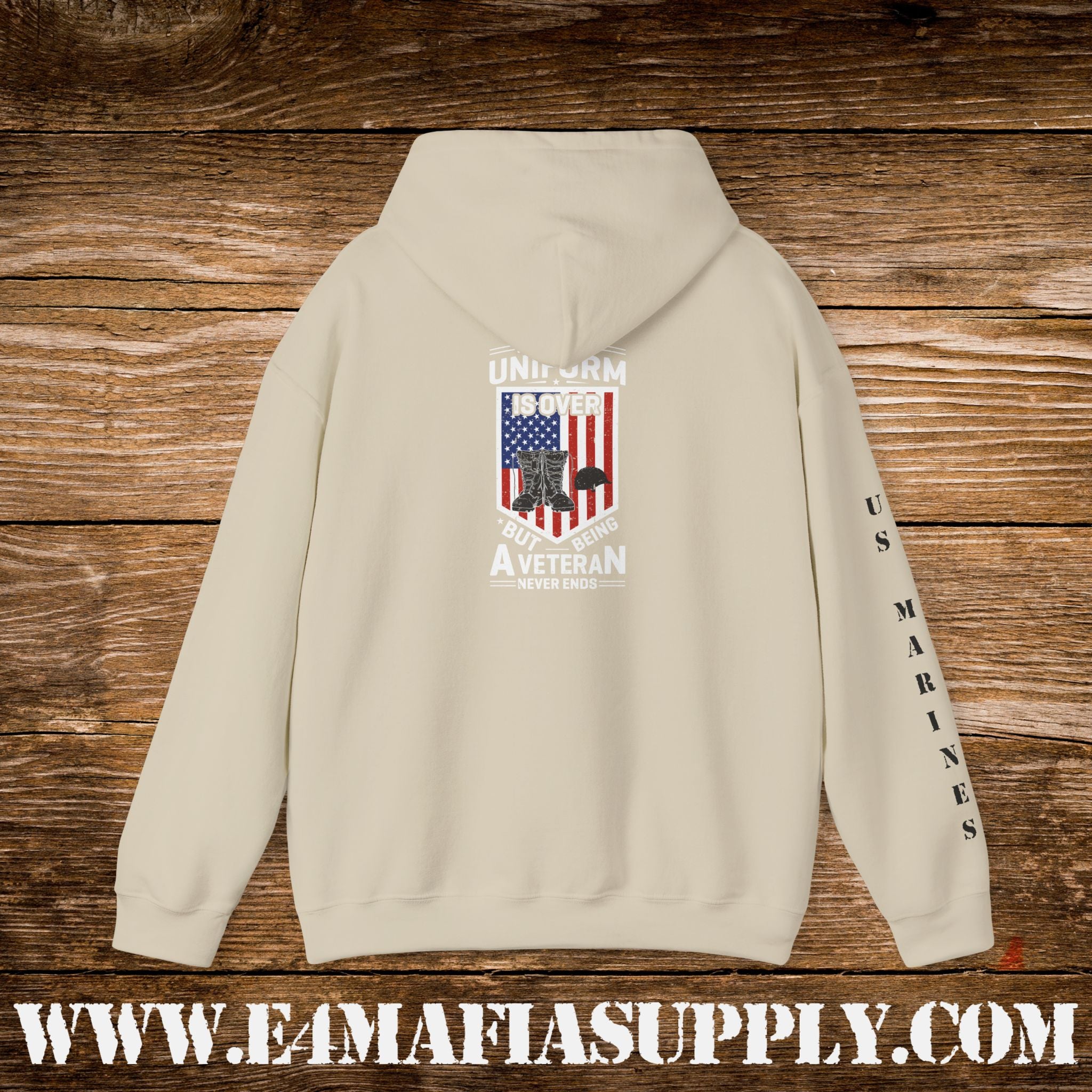 My Time in Uniform Is Over But Being a Veteran Never Ends – US Marines Hoodie
