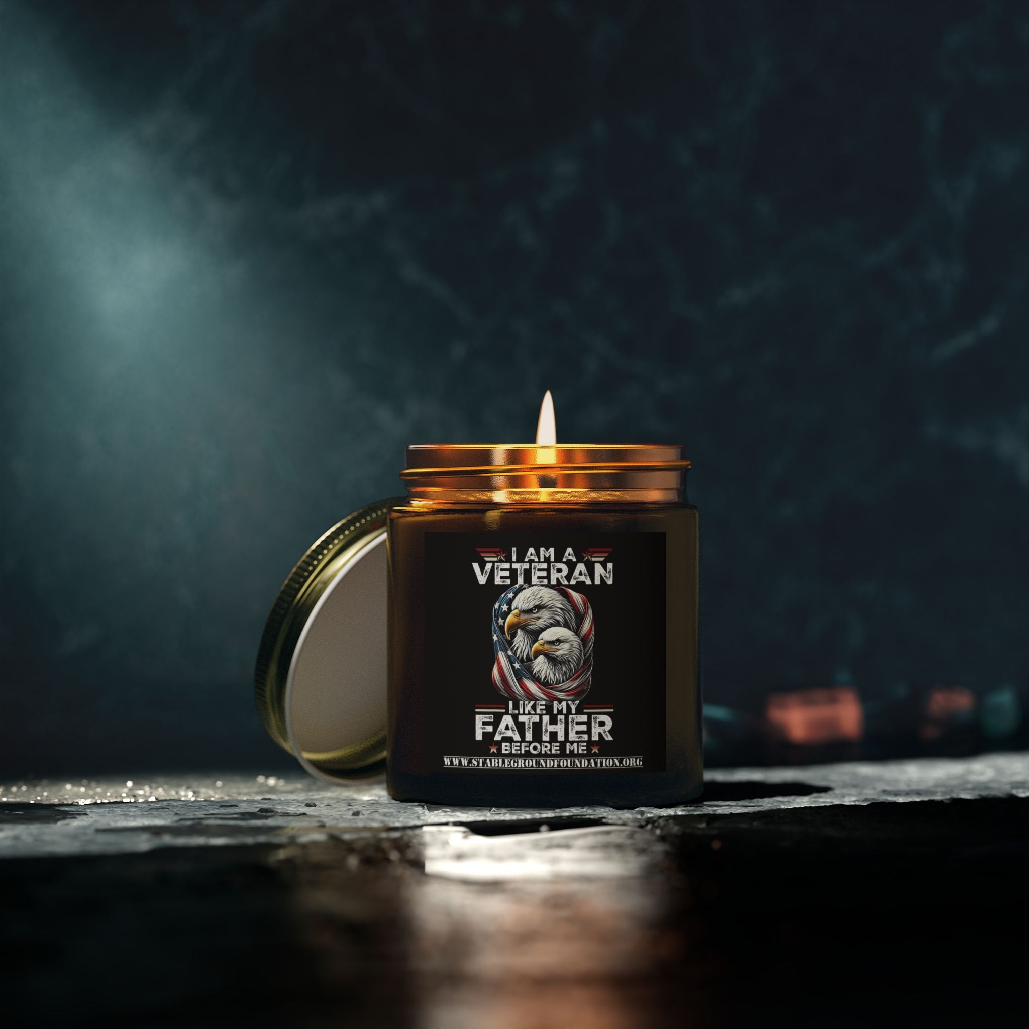 I Am a Veteran Like My Father Before Me Candle – Patriotic Generations of Service Tribute