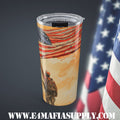 Raise the Flag — Patriotic Soldier Tumbler for the Brave and the Bold
