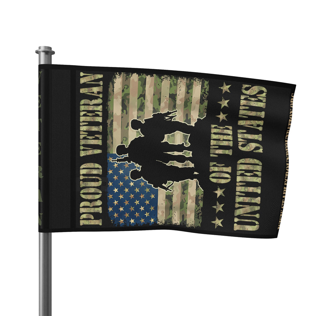 Proud Veteran of the United States — Camouflage American Flag Honoring Service
