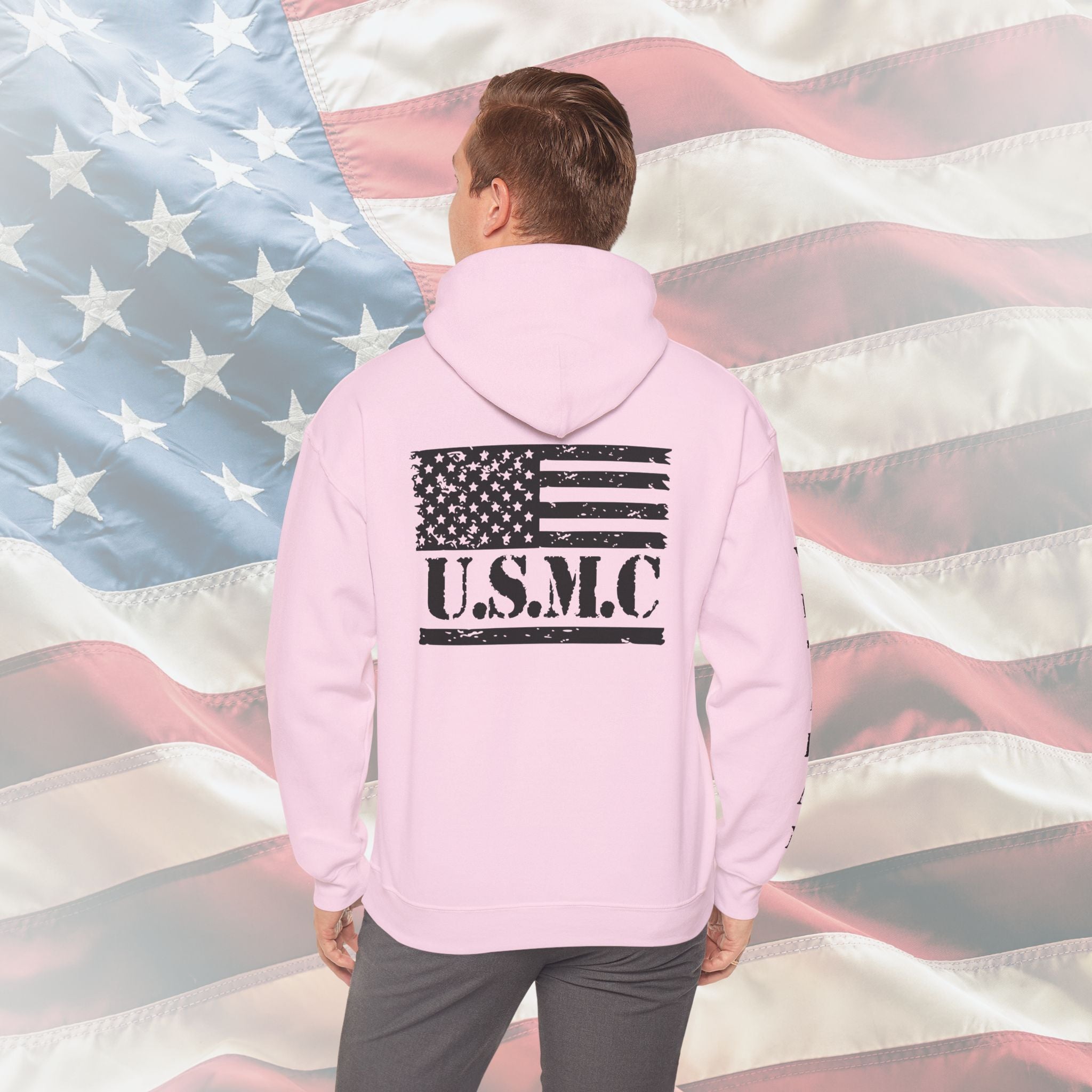 “USMC Veteran Flag” Military Pride Hoodie