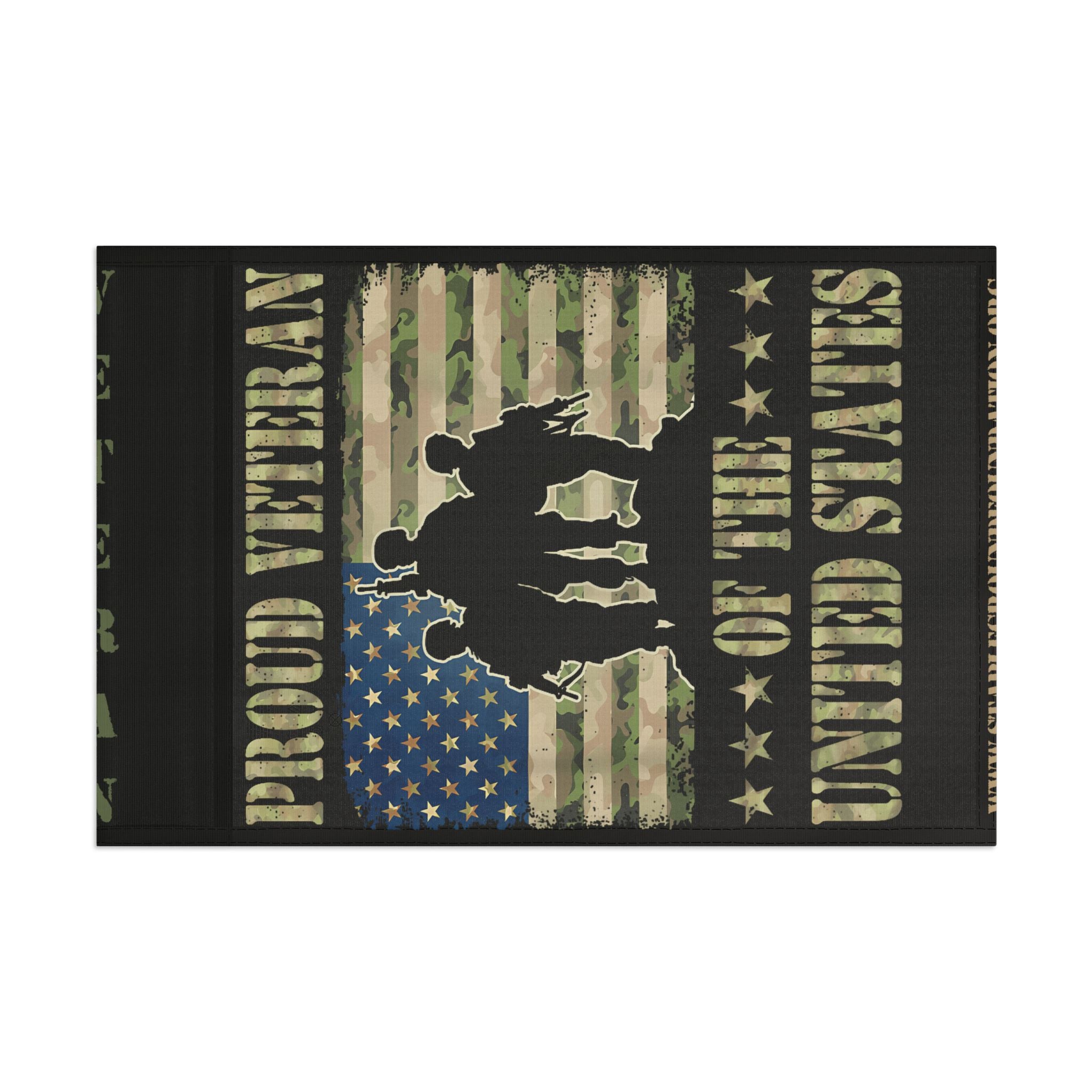 Proud Veteran of the United States — Camouflage American Flag Honoring Service