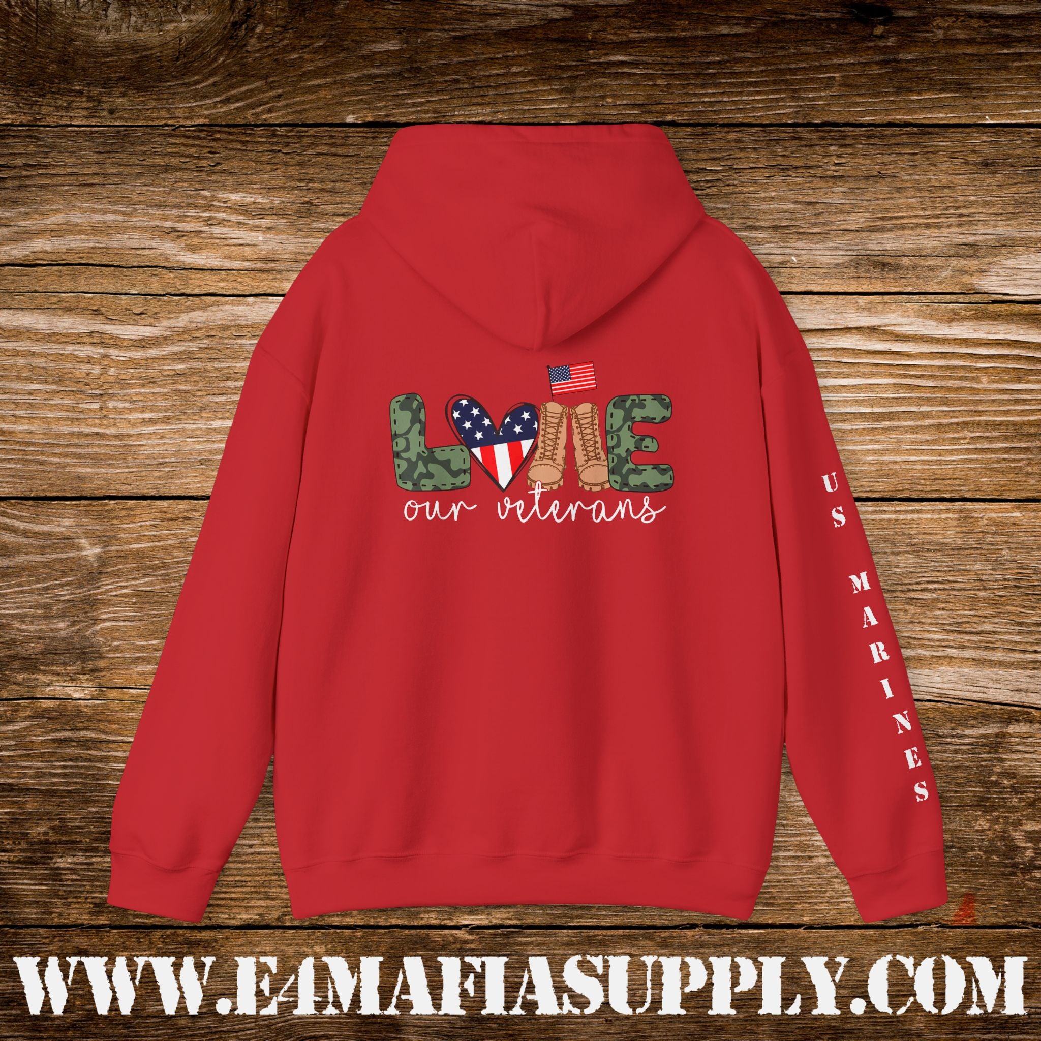 Love Our Veterans US Marines Hoodie