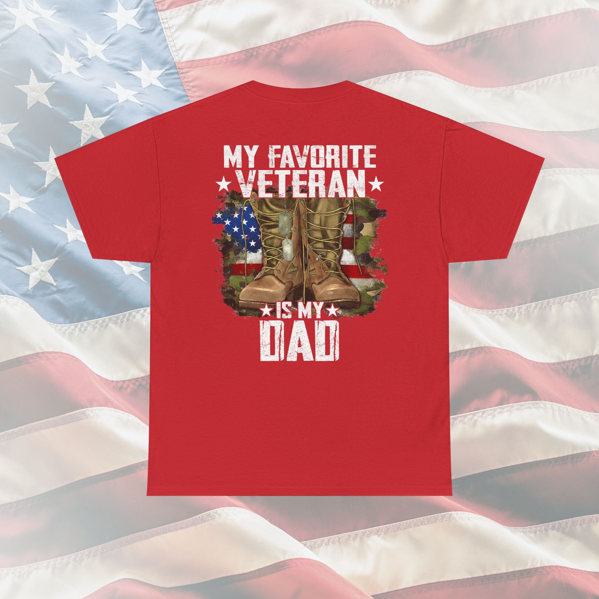 My Favorite Veteran Is My Dad: The Bold Military Boots Tee for Proud Sons and Daughters