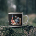 Kneeling Soldier Coffee Cup – Fallen Hero Tribute Enamel Mug