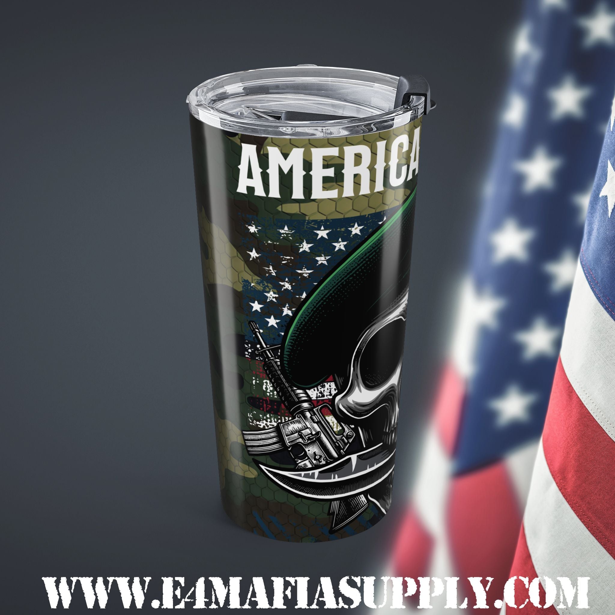 Special Forces Spirit — American Veteran Skull Tumbler with Attitude
