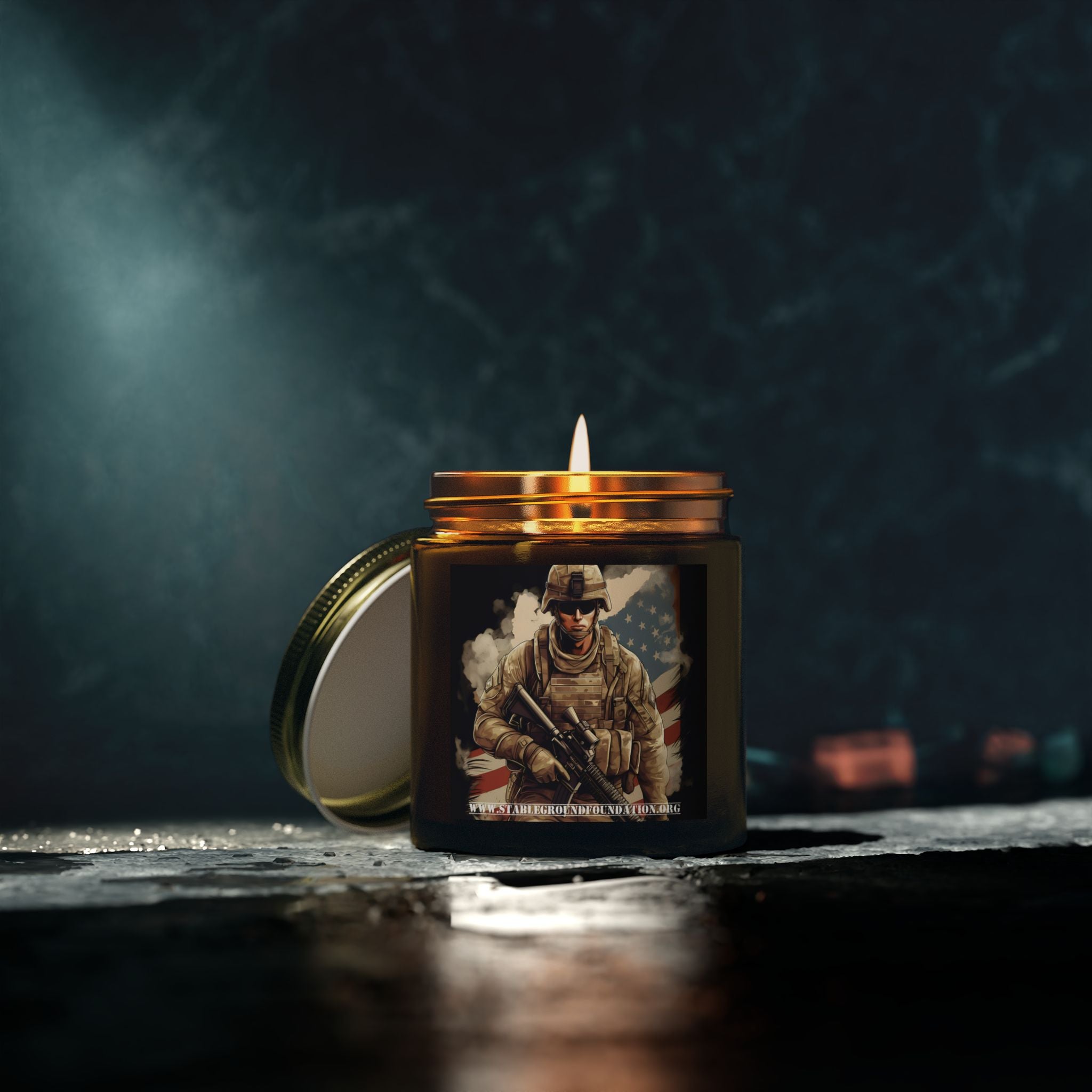 American Soldier Patriotic Candle | Military Hero Gift for Veterans
