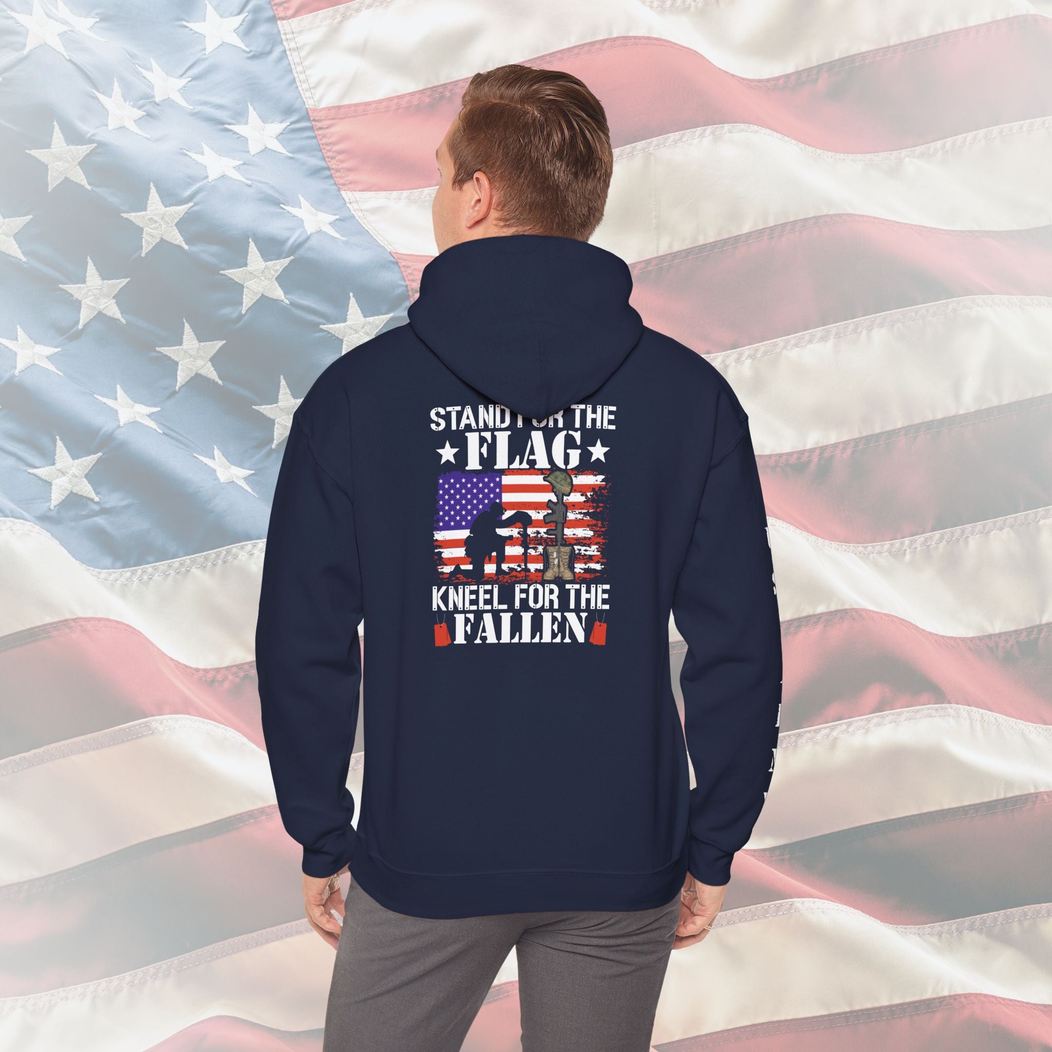 Stand for the Flag, Kneel for the Fallen – US Army Hoodie