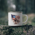 White Two Soldiers Coffee Cup – Brotherhood & Freedom Tribute Enamel Cup