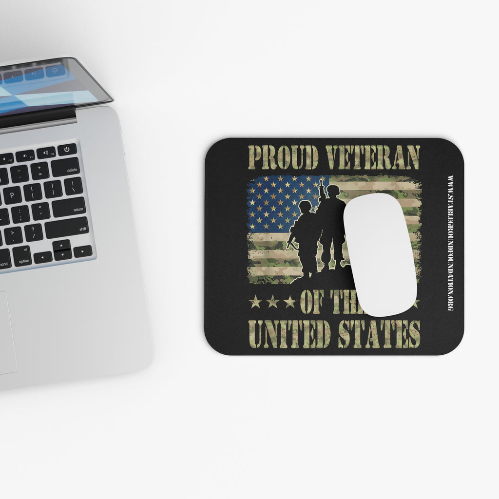 Proud Veteran of the United States – Camo Flag Mouse Pad