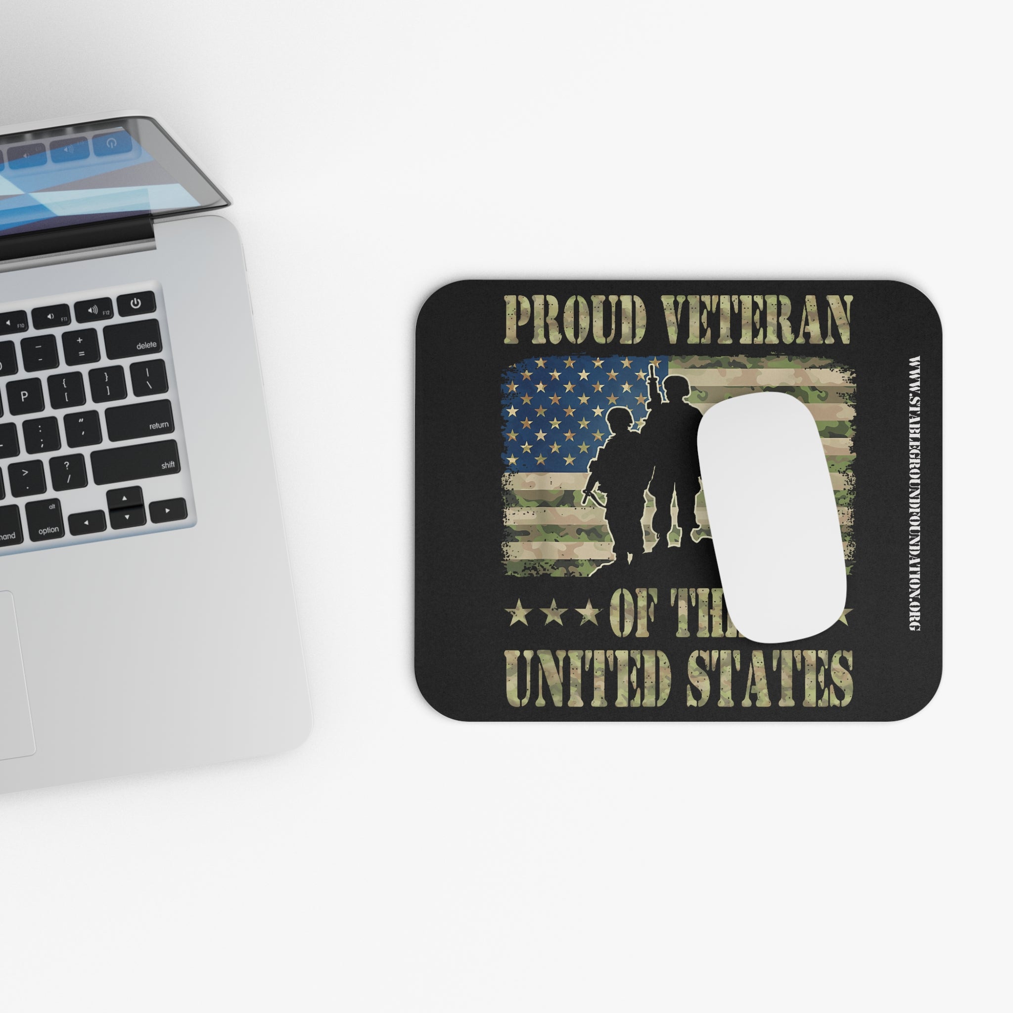 Proud Veteran of the United States – Camo Flag Mouse Pad