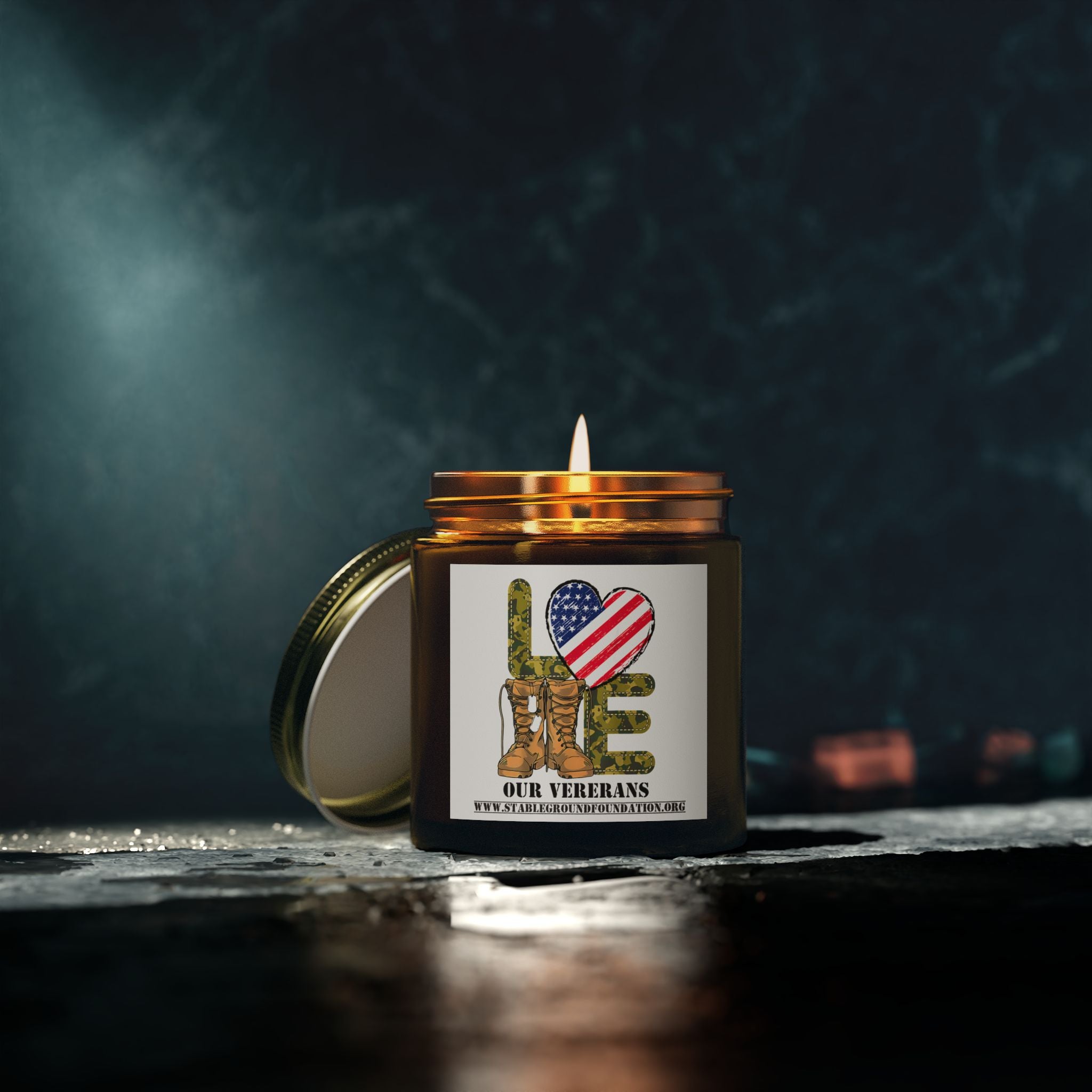 Love Our Veterans Camo Candle – Honor, Gratitude, and a Gentle Glow