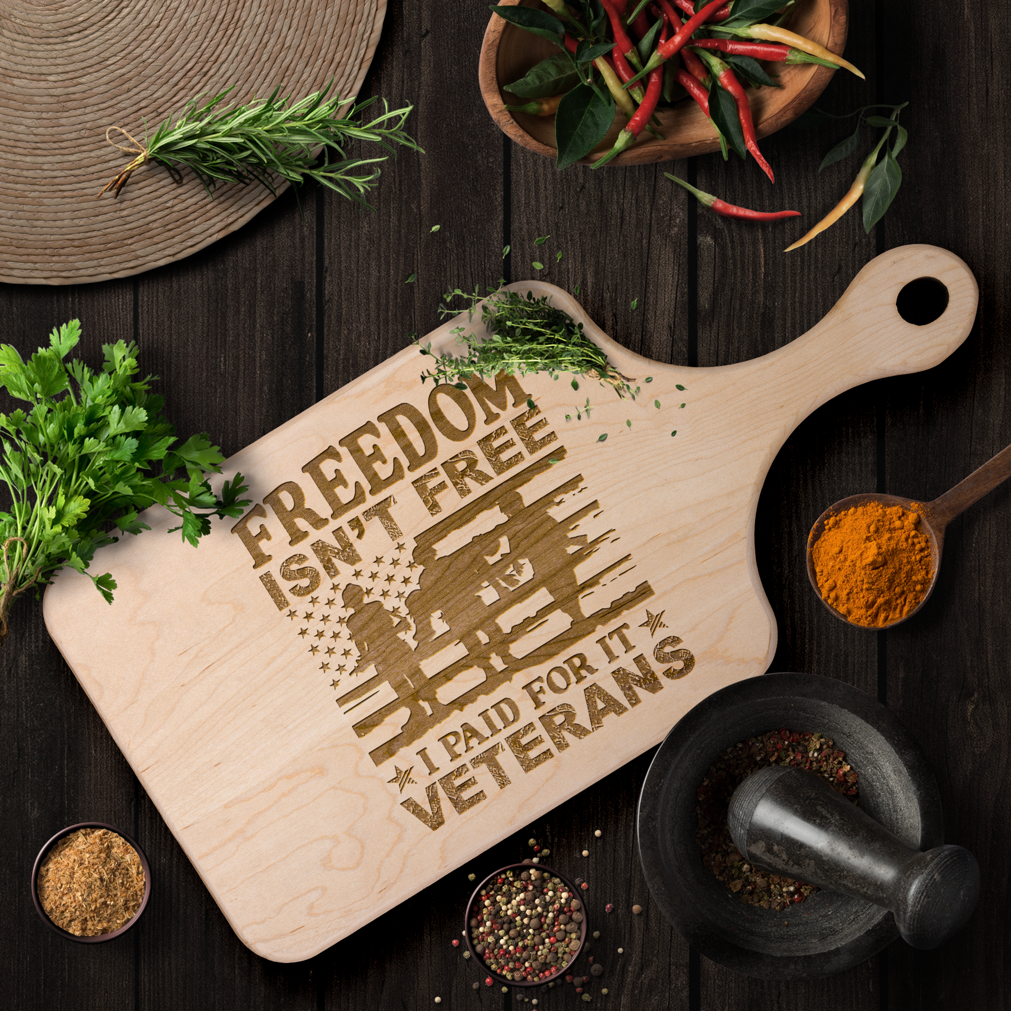 Brothers_in_Arms_Veteran_Cutting_Board__Light_Handle_Horizontal_Lifestyle_Mockup.png
