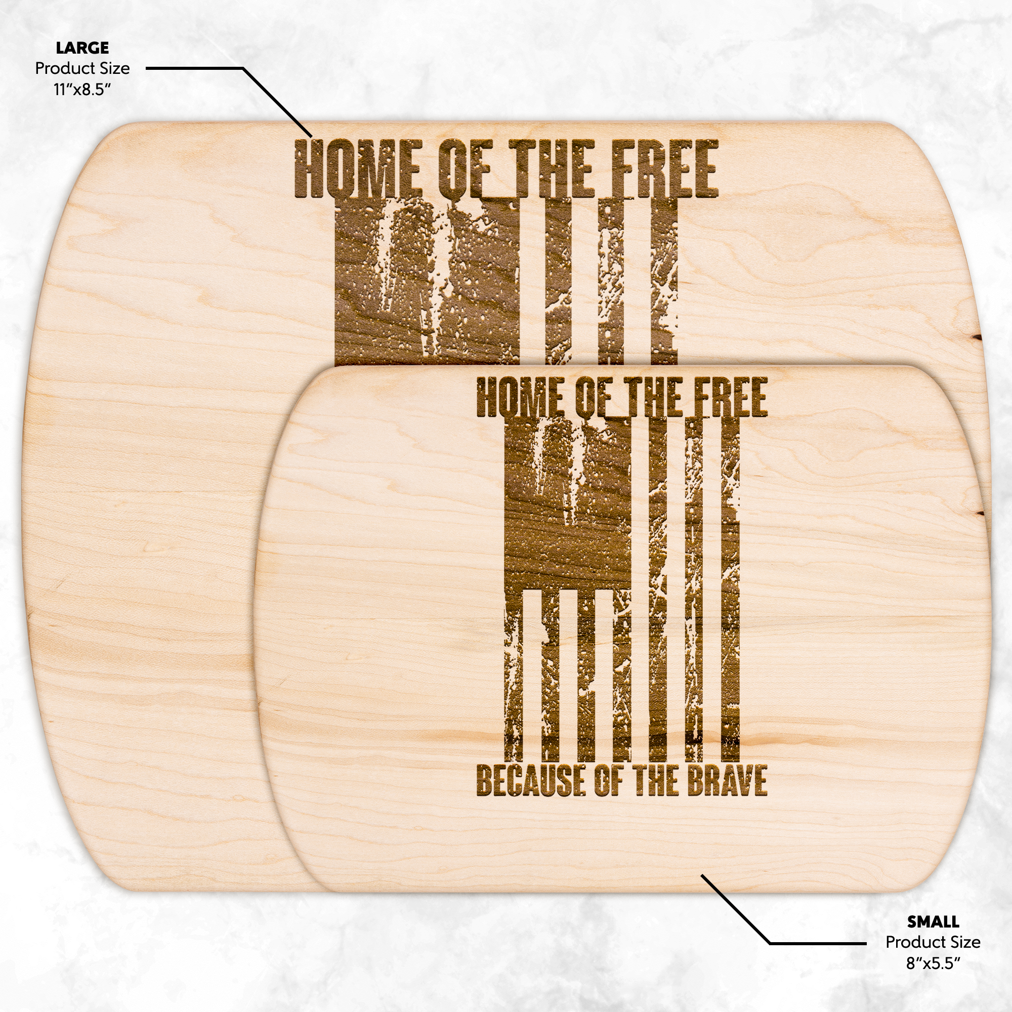 Home_of_the_Free_Veteran_Cutting_Board__Light_H_Size_Options_Mockup.png