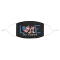 Love Our Veterans – American Flag Heart & Boots Face Mask