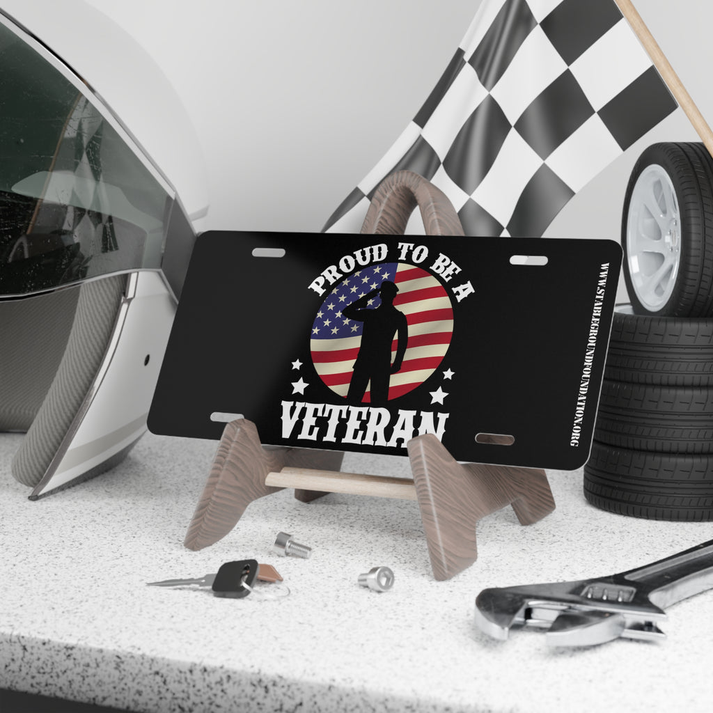 Proud to Be a Veteran – Patriotic License Plate Tag